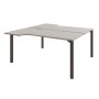 Solution D-62 (Бетон Чефалу/Трюфель) Стол тандем эргономичный на металлокаркасе