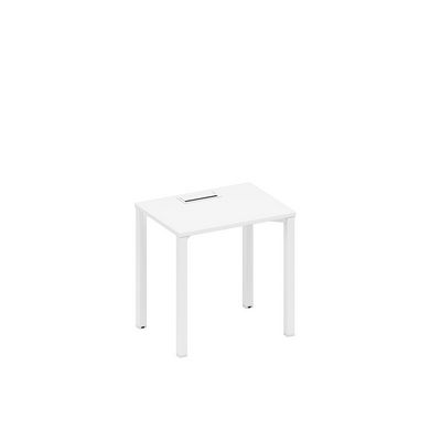 Спэйс+ А1 БГ 001 БП (Белый премиум/Белый гладкий) Стол письменный на металлокаркасе, столешница с заглушкой