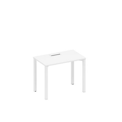 Спэйс+ А1 БГ 002 БП (Белый премиум/Белый гладкий) Стол письменный на металлокаркасе, столешница с заглушкой