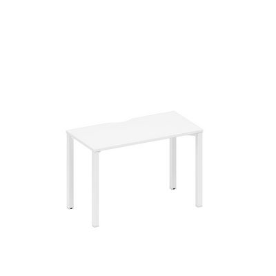 Спэйс+ А1 БГ 003.2 БП (Белый премиум/Белый гладкий) Стол письменный на металлокаркасе, столешница с вырезом