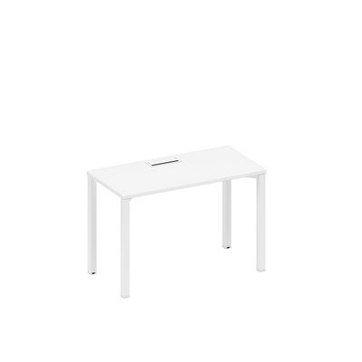 Спэйс+ А1 БГ 003 БП (Белый премиум/Белый гладкий) Стол письменный на металлокаркасе, столешница с заглушкой
