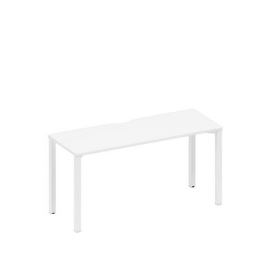 Спэйс+ А1 БГ 005.2 БП (Белый премиум/Белый гладкий) Стол письменный на металлокаркасе, столешница с вырезом