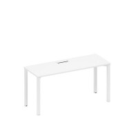 Спэйс+ А1 БГ 005 БП (Белый премиум/Белый гладкий) Стол письменный на металлокаркасе, столешница с заглушкой