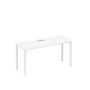 Спэйс+ А1 БГ 005 БП (Белый премиум/Белый гладкий) Стол письменный на металлокаркасе, столешница с заглушкой