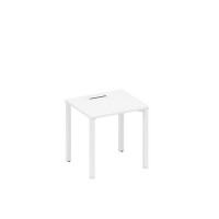 Спэйс+ А1 БГ 011 БП (Белый премиум/Белый гладкий) Стол письменный на металлокаркасе, столешница с заглушкой