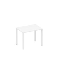 Спэйс+ А1 БГ 012.2 БП (Белый премиум/Белый гладкий) Стол письменный на металлокаркасе, столешница с вырезом