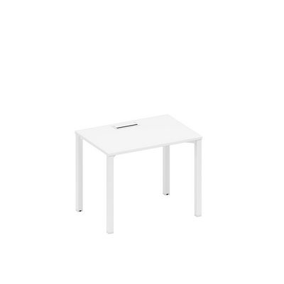 Спэйс+ А1 БГ 012 БП (Белый премиум/Белый гладкий) Стол письменный на металлокаркасе, столешница с заглушкой