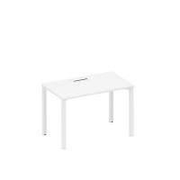 Спэйс+ А1 БГ 013 БП (Белый премиум/Белый гладкий) Стол письменный на металлокаркасе, столешница с заглушкой
