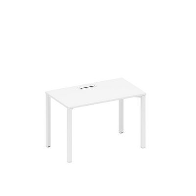 Спэйс+ А1 БГ 013 БП (Белый премиум/Белый гладкий) Стол письменный на металлокаркасе, столешница с заглушкой
