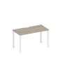 Спэйс+ А1 БГ 014.2 ВЛ (Вяз либерти/Белый гладкий) Стол письменный на металлокаркасе, столешница с вырезом