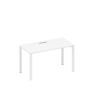 Спэйс+ А1 БГ 014 БП (Белый премиум/Белый гладкий) Стол письменный на металлокаркасе, столешница с заглушкой