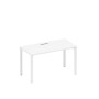 Спэйс+ А1 БГ 014 БП (Белый премиум/Белый гладкий) Стол письменный на металлокаркасе, столешница с заглушкой