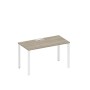 Спэйс+ А1 БГ 014 ВЛ (Вяз либерти/Белый гладкий) Стол письменный на металлокаркасе, столешница с заглушкой