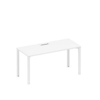 Спэйс+ А1 БГ 015 БП (Белый премиум/Белый гладкий) Стол письменный на металлокаркасе, столешница с заглушкой