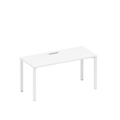 Спэйс+ А1 БГ 015 БП (Белый премиум/Белый гладкий) Стол письменный на металлокаркасе, столешница с заглушкой