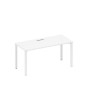 Спэйс+ А1 БГ 015 БП (Белый премиум/Белый гладкий) Стол письменный на металлокаркасе, столешница с заглушкой