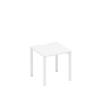 Спэйс+ А1 БГ 021.2 БП (Белый премиум/Белый гладкий) Стол письменный на металлокаркасе, столешница с вырезом