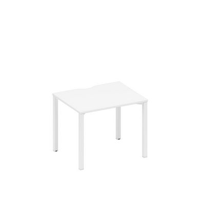 Спэйс+ А1 БГ 022.2 БП (Белый премиум/Белый гладкий) Стол письменный на металлокаркасе, столешница с вырезом