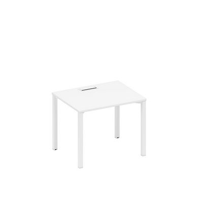 Спэйс+ А1 БГ 022 БП (Белый премиум/Белый гладкий) Стол письменный на металлокаркасе, столешница с заглушкой