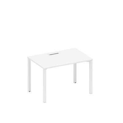 Спэйс+ А1 БГ 023 БП (Белый премиум/Белый гладкий) Стол письменный на металлокаркасе, столешница с заглушкой