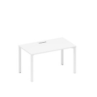 Спэйс+ А1 БГ 024 БП (Белый премиум/Белый гладкий) Стол письменный на металлокаркасе, столешница с заглушкой