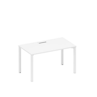 Спэйс+ А1 БГ 024 БП (Белый премиум/Белый гладкий) Стол письменный на металлокаркасе, столешница с заглушкой