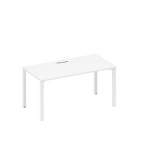 Спэйс+ А1 БГ 025 БП (Белый премиум/Белый гладкий) Стол письменный на металлокаркасе, столешница с заглушкой