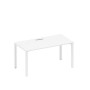 Спэйс+ А1 БГ 025 БП (Белый премиум/Белый гладкий) Стол письменный на металлокаркасе, столешница с заглушкой