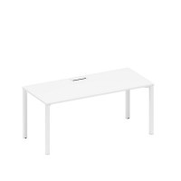 Спэйс+ А1 БГ 026 БП (Белый премиум/Белый гладкий) Стол письменный на металлокаркасе, столешница с заглушкой