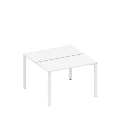 Спэйс+ А1 БГ 170.1 БП (Белый премиум/Белый гладкий) Рабочая станция на металлокаркасе (2*120)