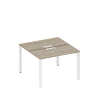 Спэйс+ А1 БГ 170 ВЛ (Вяз либерти/Белый гладкий) Рабочая станция на металлокаркасе, столешницы с заглушкой (2*120)