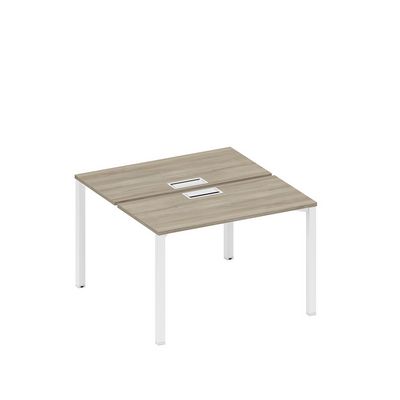 Спэйс+ А1 БГ 170 ВЛ (Вяз либерти/Белый гладкий) Рабочая станция на металлокаркасе, столешницы с заглушкой (2*120)