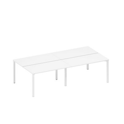 Спэйс+ А1 БГ 171.1-2 БП (Белый премиум/Белый гладкий) Рабочая станция на металлокаркасе (4*140)