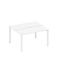 Спэйс+ А1 БГ 171.2 БП (Белый премиум/Белый гладкий) Рабочая станция на металлокаркасе, столешницы с вырезом (2*140)