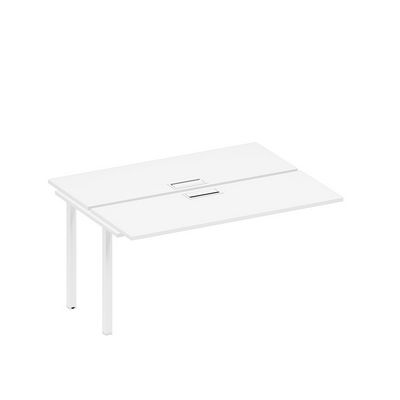 Спэйс+ А1 БГ 172-1 БП (Белый премиум/Белый гладкий) Секция стола рабочей станции на металлокаркасе, столешницы с заглушкой