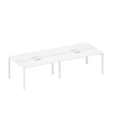 Спэйс+ А1 БГ 172-2 БП (Белый премиум/Белый гладкий) Рабочая станция на металлокаркасе с заглушкой (4*160)