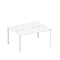 Спэйс+ А1 БГ 172.2 БП (Белый премиум/Белый гладкий) Рабочая станция на металлокаркасе, столешницы с вырезом (2*160)