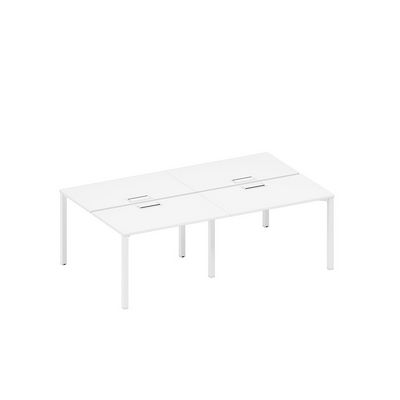 Спэйс+ А1 БГ 173-2 БП (Белый премиум/Белый гладкий) Рабочая станция на металлокаркасе, столешницы с заглушкой (4*120)