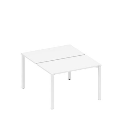 Спэйс+ А1 БГ 173.1 БП (Белый премиум/Белый гладкий) Рабочая станция на металлокаркасе (2*120)