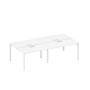 Спэйс+ А1 БГ 174-2 БП (Белый премиум/Белый гладкий) Рабочая станция на металлокаркасе, столешницы с заглушкой (4*140)