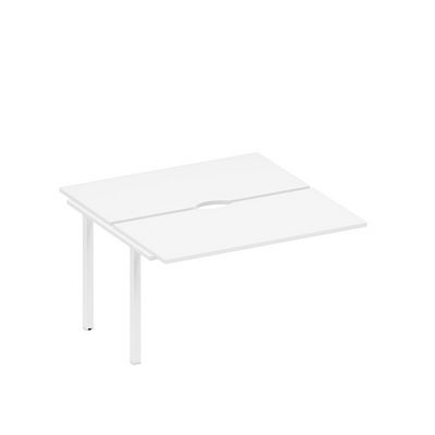 Спэйс+ А1 БГ 174.2-1 БП (Белый премиум/Белый гладкий) Секция стола рабочей станции на металлокаркасе, столешницы с вырезом