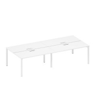 Спэйс+ А1 БГ 175-2 БП (Белый премиум/Белый гладкий) Рабочая станция на металлокаркасе, столешницы с заглушкой (4*160)