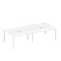 Спэйс+ А1 БГ 175-2 БП (Белый премиум/Белый гладкий) Рабочая станция на металлокаркасе, столешницы с заглушкой (4*160)