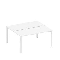 Спэйс+ А1 БГ 175.1 БП (Белый премиум/Белый гладкий) Рабочая станция на металлокаркасе (2*160)