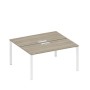 Спэйс+ А1 БГ 175 ВЛ (Вяз либерти/Белый гладкий) Рабочая станция на металлокаркасе, столешницы с заглушкой (2*160)
