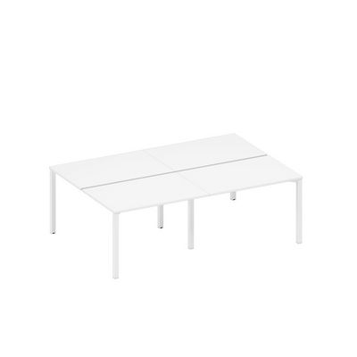 Спэйс+ А1 БГ 176.1-2 БП (Белый премиум/Белый гладкий) Рабочая станция на металлокаркасе (4*120)