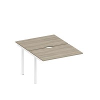 Спэйс+ А1 БГ 176.2-1 ВЛ (Вяз либерти/Белый гладкий) Секция стола рабочей станции на металлокаркасе, столешницы с вырезом