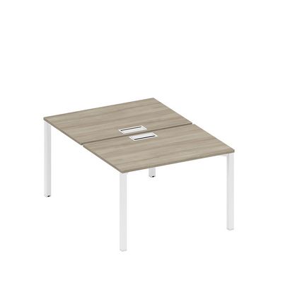 Спэйс+ А1 БГ 176 ВЛ (Вяз либерти/Белый гладкий) Рабочая станция на металлокаркасе, столешницы с заглушкой (2*120)