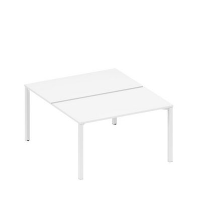 Спэйс+ А1 БГ 177.1 БП (Белый премиум/Белый гладкий) Рабочая станция на металлокаркасе (2*140)