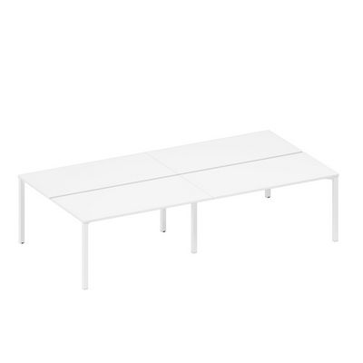 Спэйс+ А1 БГ 178.1-2 БП (Белый премиум/Белый гладкий) Рабочая станция на металлокаркасе (4*160)